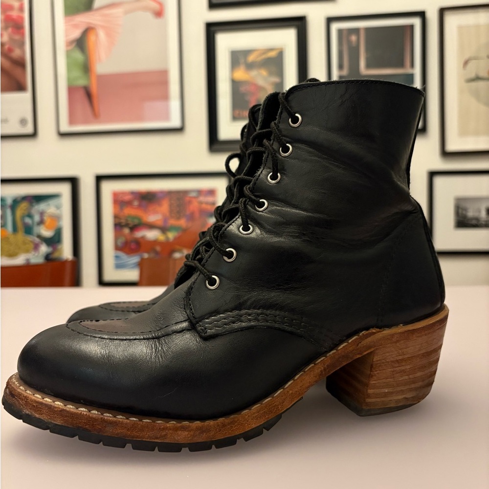 Red Wing Shoes Clara Heeled Black Leather Boots